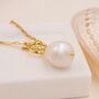 Genuine Baroque Pearl T Bar Pendant Necklace, thumbnail 8 of 12