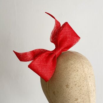 Sculptural Red Bow Fascinator 'Ava', 3 of 12