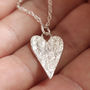 Silver Textured Heart Handmade To Order Necklace, thumbnail 1 of 9