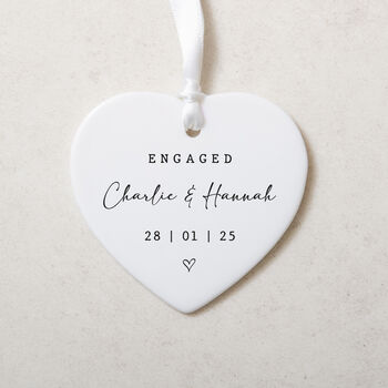 Personalised Engaged Heart Ornament, 6 of 7