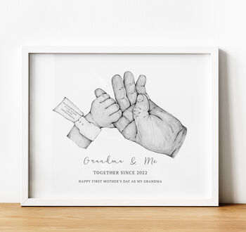 Personalised Grandad And Me Hand Illustration Print For Father's Day, 3 of 7