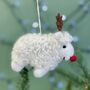 Personalised Felt Rudolph Sheep Bauble, thumbnail 2 of 3