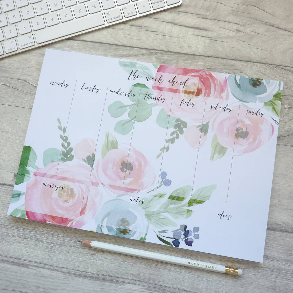 Floral Weekly Planner By Little Cherub Design