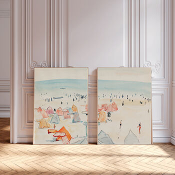Vintage Beach Landscape Set Of Two Art Prints, 2 of 2