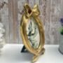Gold Bow Oval Photo Frame 6x4' 10x15cm Portrait Design Freestanding, thumbnail 5 of 5