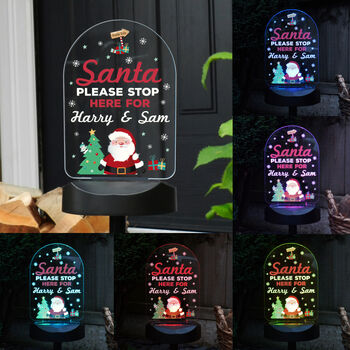 Personalised Santa Stop Here Outdoor Solar Light, 3 of 10