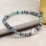 Blue Mix Bead Bracelet With Silver Plated Pebble, thumbnail 2 of 3