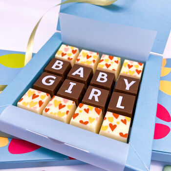 Personalised New Baby Girl Message Chocolates, 2 of 9