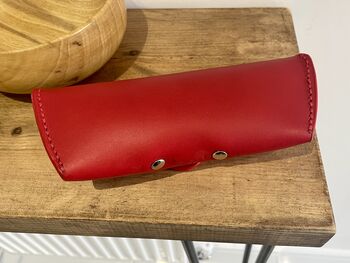 Personalised Red Leather Glasses Case, 7 of 12