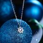 Tiny Moonstone Sun Pendant Necklace In Sterling Silver, thumbnail 1 of 11