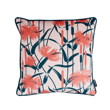 Forest Green And Blush Velvet Patterned Cushion, 5 of 8