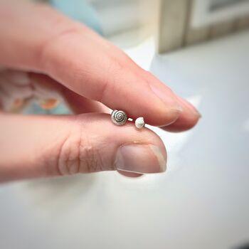 Miniature Silver Shell Earrings, 2 of 4