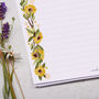 A4 Letter Writing Paper With Yellow Sunflower Border, thumbnail 2 of 4