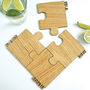 Set Of Four Personalised Cut Out Wooden Jigsaw Coasters, thumbnail 12 of 12