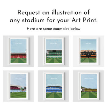 Football Stadium Minimalist Art Print Gift Request Any Stadium, 3 of 12