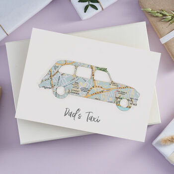 Personalised Fathers Day Map Dads Taxi Card, 2 of 4