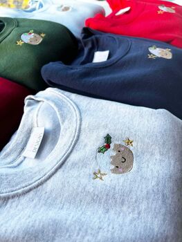 Embroidered Super Cute Mini Christmas Pudding Jumper, 8 of 8