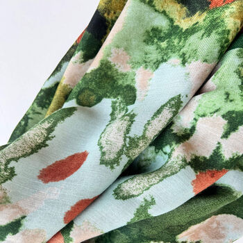 Green Floral Lightweight Scarf Gift For Her, 9 of 12
