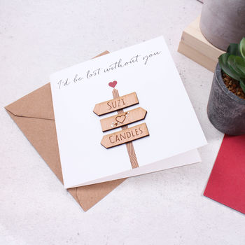 ‘I’d Be Lost Without You’ Personalised Keepsake Card, 2 of 4