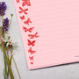 A4 Pink Letter Writing Paper With Butterflies, thumbnail 2 of 4