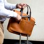 Leather Travel Laptop Briefcase Satchel, thumbnail 5 of 10