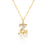 Gold Plated Z Initial Necklace With Mother Of Pearl, thumbnail 1 of 6