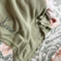 Personalised Knitted Baby Blanket Sage Green, thumbnail 3 of 9