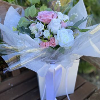 Blush Pink And White Gift Bouquet, 6 of 12