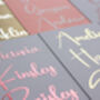 Custom Foil Name Vinyl Decals, Wedding Favor Tags And Flute Decor, thumbnail 4 of 10
