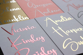 Custom Foil Name Vinyl Decals, Wedding Favor Tags And Flute Decor, 4 of 10