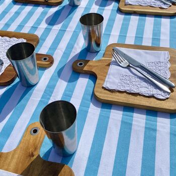 Blue And White Striped Tablecloth Riviera Range, 3 of 5