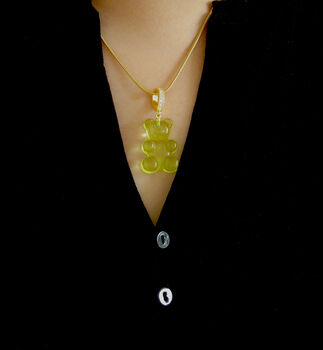 Transparent Gummy Bear Pendant Necklace, 4 of 11