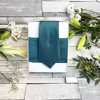 Blue Teal Wedding Tie Set, 10 of 10