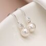 Sterling Silver Pearl Drop Earrings, thumbnail 3 of 8