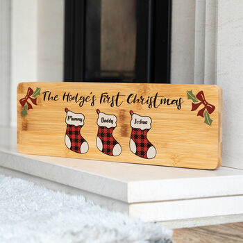 Personalised Christmas Stockings Family Sign, 3 of 5