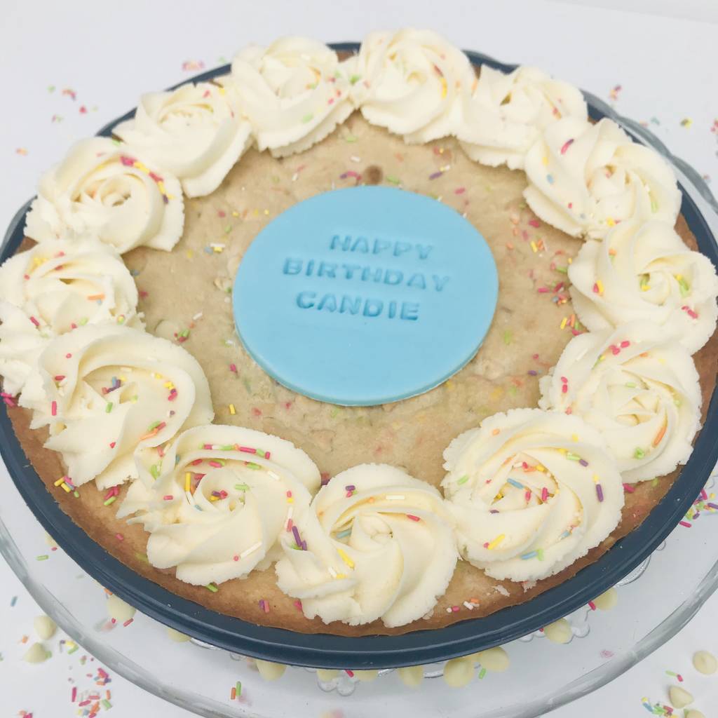 Personalised White Chocolate Funfetti Giant Cookie Cake By