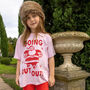 Going Out Out Santa Girls' Christmas T Shirt, thumbnail 2 of 4