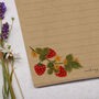 A5 Kraft Letter Writing Paper With Strawberries, thumbnail 2 of 4