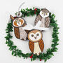 Owl Christmas Tree Decorations, thumbnail 1 of 8