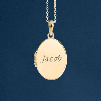 Personalised 9ct Yellow Gold Plain Oval Locket, 2 of 11