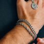 Steel Silver Chunky Rope Bracelet Adjustable Chain, thumbnail 5 of 11