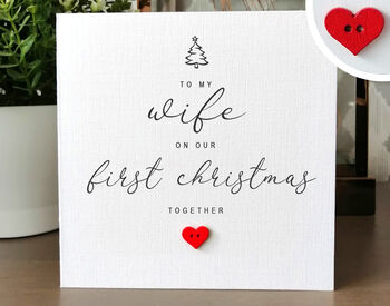 First Christmas Card For Wife, To A Special Wife Christmas Card, Personalised Card For Wife, Handmade Card For Her, 3 of 4