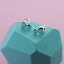 Double Heart Stud Earrings, thumbnail 1 of 2