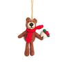 Handmade Felt Christmas Pudding Bear Hanging Decoration, thumbnail 2 of 2