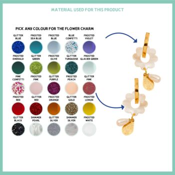 18 K Gold Plated Hoop Earrings With Flower And Pearl Drop, 11 of 11