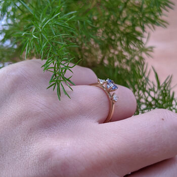 Sapphire And Diamond Engagement Ring, 6 of 11