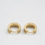 Gold Folksy Floral Huggie Earrings, thumbnail 4 of 8