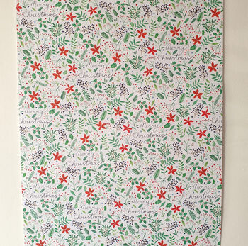 Christmas Floral Wrapping Paper, 7 of 8