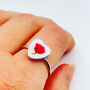 Baby's Breath Poppy Adjustable Ring Hand Made Heart, thumbnail 1 of 8