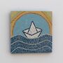 Handmade Paper Boat Coastal Mosaic Wall Art, thumbnail 1 of 3